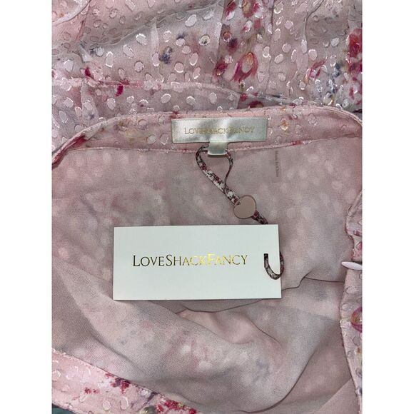 LoveShackFancy Imelda Skirt Bubbly Pink Size 4 Mini Ruffle Skirt Silk Blend - Picture 11 of 12